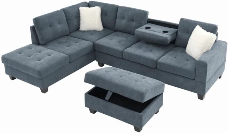 Image 1 of BERHUTJ 107 Fabric Sectional Sofa review