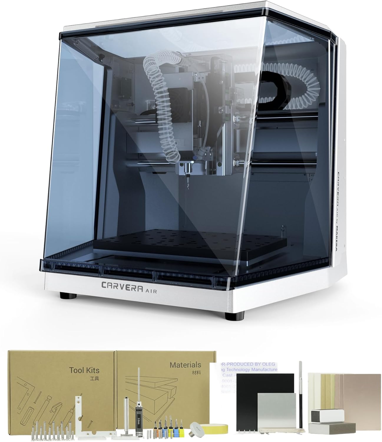 Carvera Air desktop CNC review,Carvera Air CNC review and rating,is Carvera Air CNC worth buying,Carvera Air CNC review pros cons,Carvera Air CNC review honest opinion,Makera Carvera Air review verdict — full unboxing showing every item included