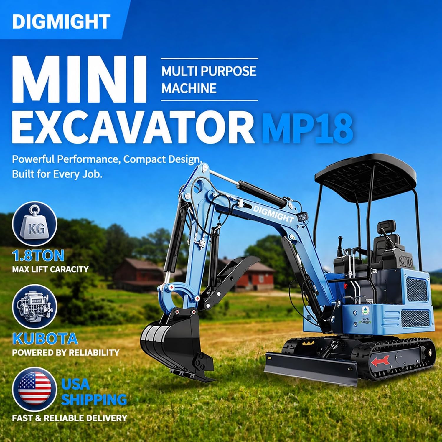 DIGMIGHT DS-180 Mini Excavator Review: Pros & Cons 2 DIGMIGHT DS 180 mini excavator review during hands-on performance testing