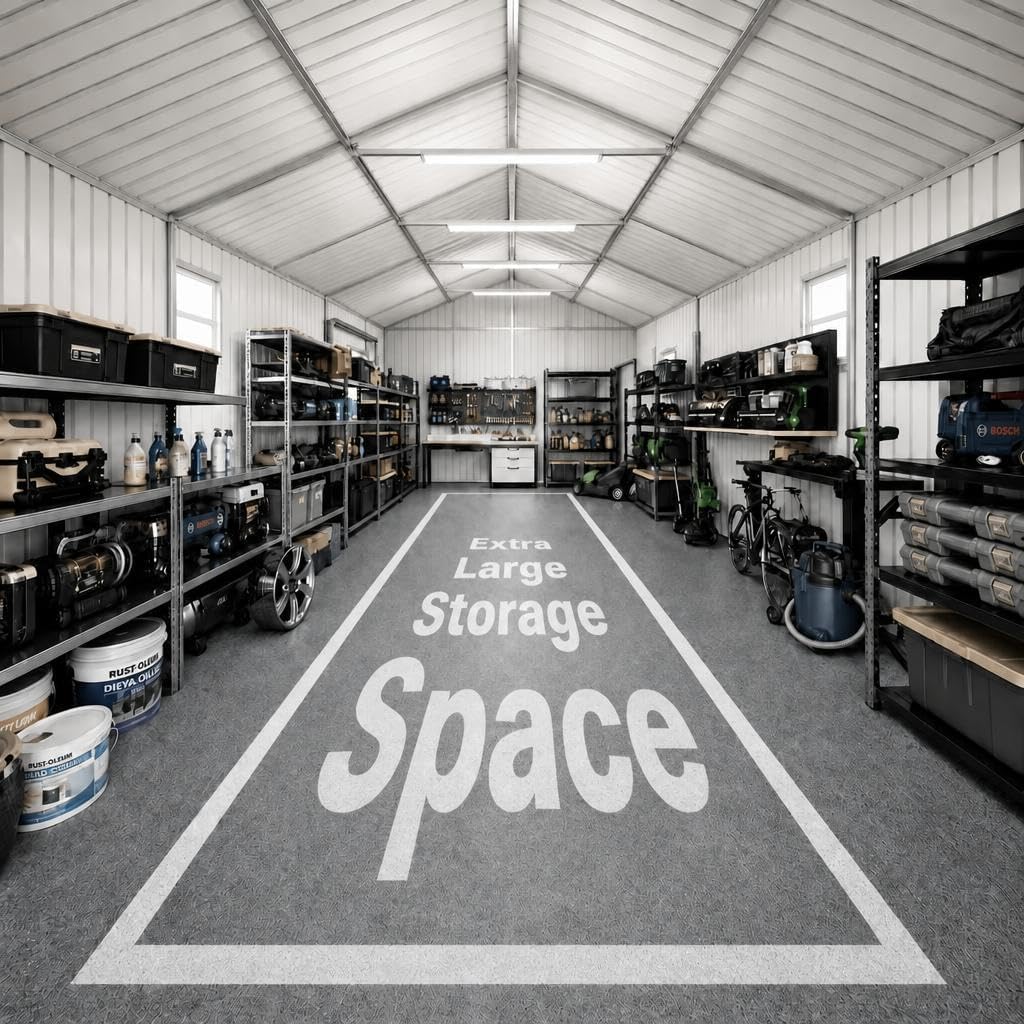 IDEALHOUSE 12x25 metal garage shed review — features that matter in real use
