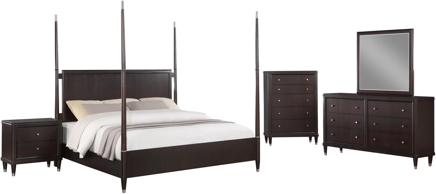 Niguel Brown 5-Piece Poster Bedroom Set review,Niguel Brown poster bedroom set review and rating,is Niguel Brown bedroom set worth buying,Niguel Brown bedroom set review pros cons,Niguel Brown bedroom set review honest opinion,Generic Niguel Brown bedroom set review verdict — full package contents