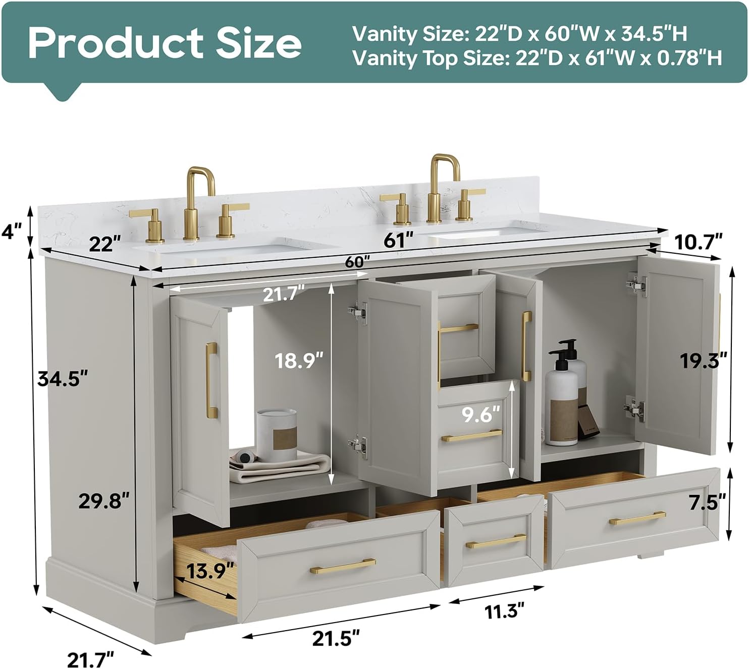 DELUXE LIVING 60 Inch Double Sink Vanity Review: Honest Pros & Cons 2 DELUXE LIVING 60 inch double sink vanity review,60 inch double sink vanity review and rating,is DELUXE LIVING vanity worth buying,DELUXE LIVING 60 inch vanity review pros cons,DELUXE LIVING bathroom vanity review honest opinion,DELUXE LIVING 60 inch vanity review verdict during hands-on performance testing