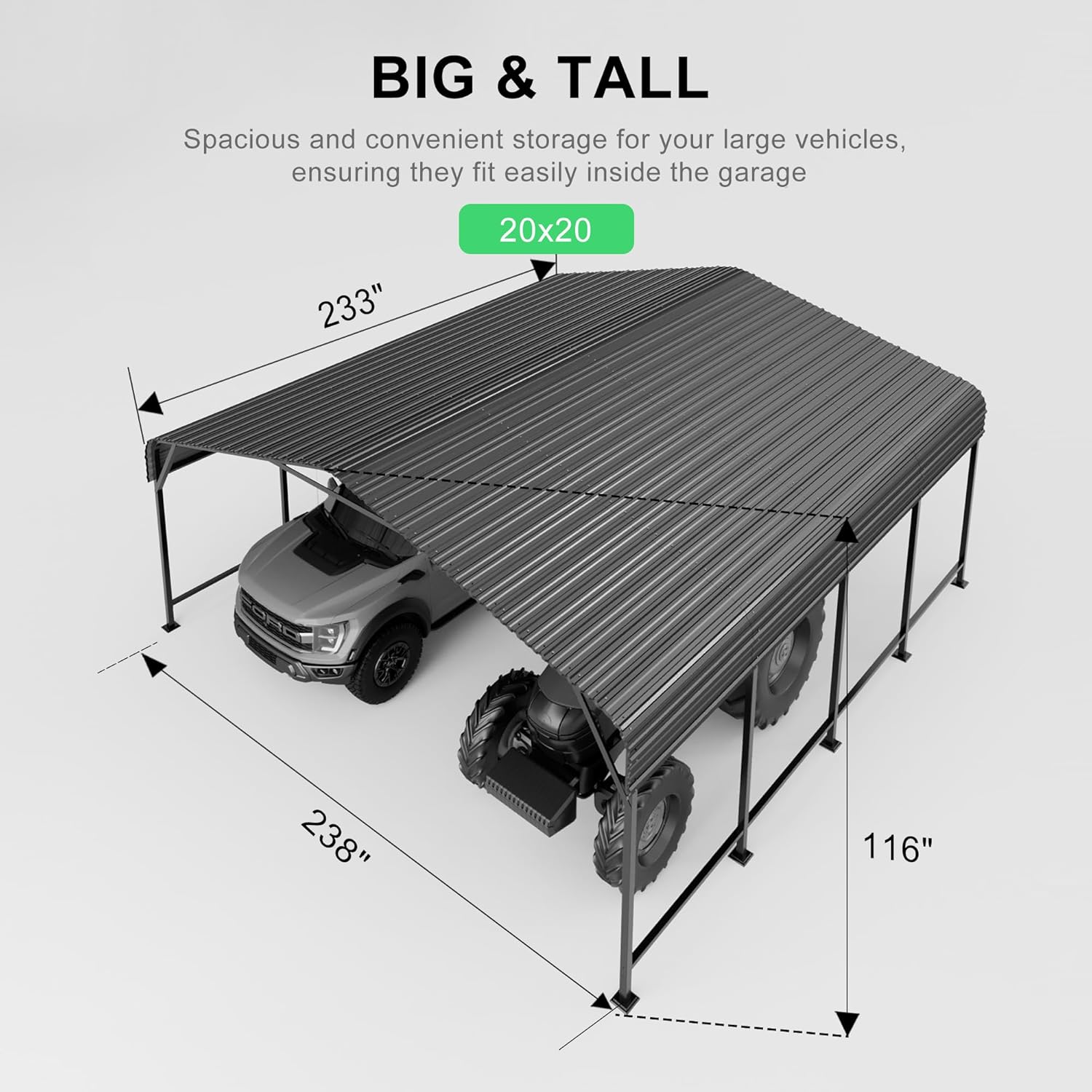 PABIMIA 20x20 carport review — features that matter in real use