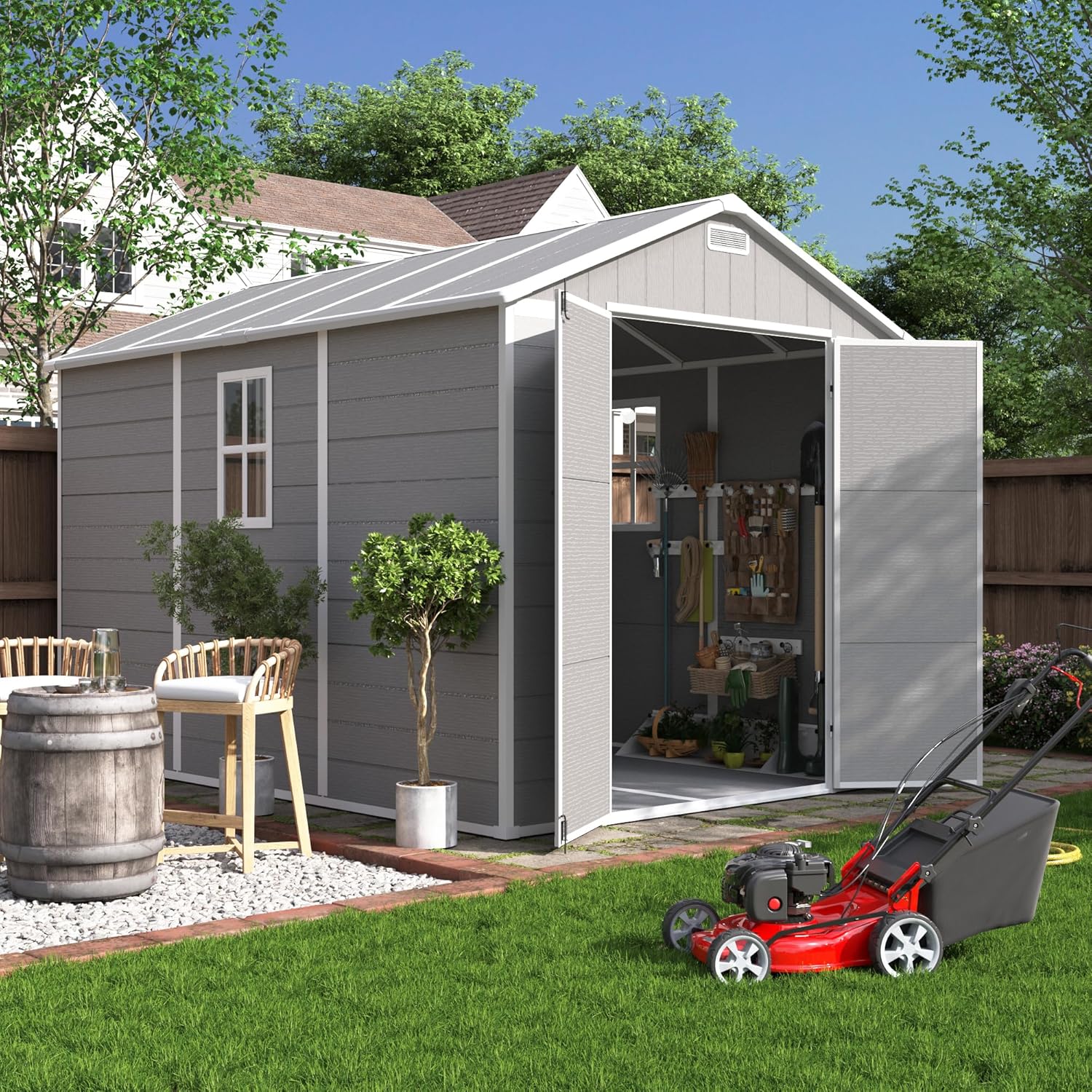 UDPATIO Resin Storage Shed Review: Pros & Cons 1 UDPATIO resin storage shed review,UDPATIO resin shed review and rating,is UDPATIO resin shed worth buying,UDPATIO storage shed review pros cons,UDPATIO resin shed review honest opinion,UDPATIO resin shed review verdict — full unboxing showing every item included
