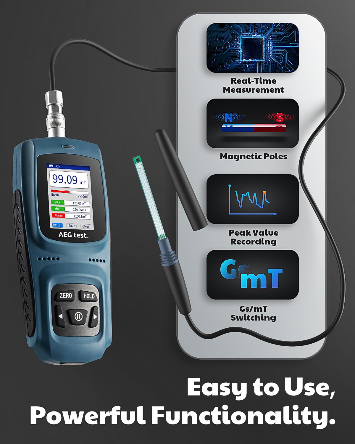 AEGTEST 8103 Gauss Meter review feature breakdown and specification detail