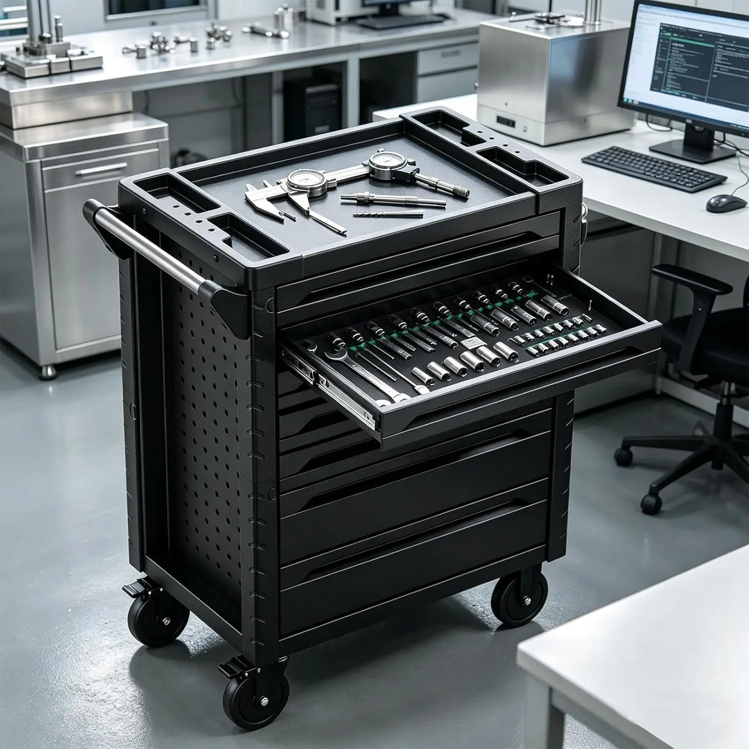 Griplier tool chest review and rating performance testing showing drawer loadout and job site use