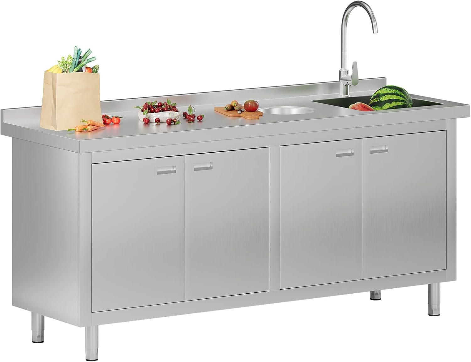 Jocisland utility sink review detailed features and technical specifications showing the 72 inch stainless steel cabinet