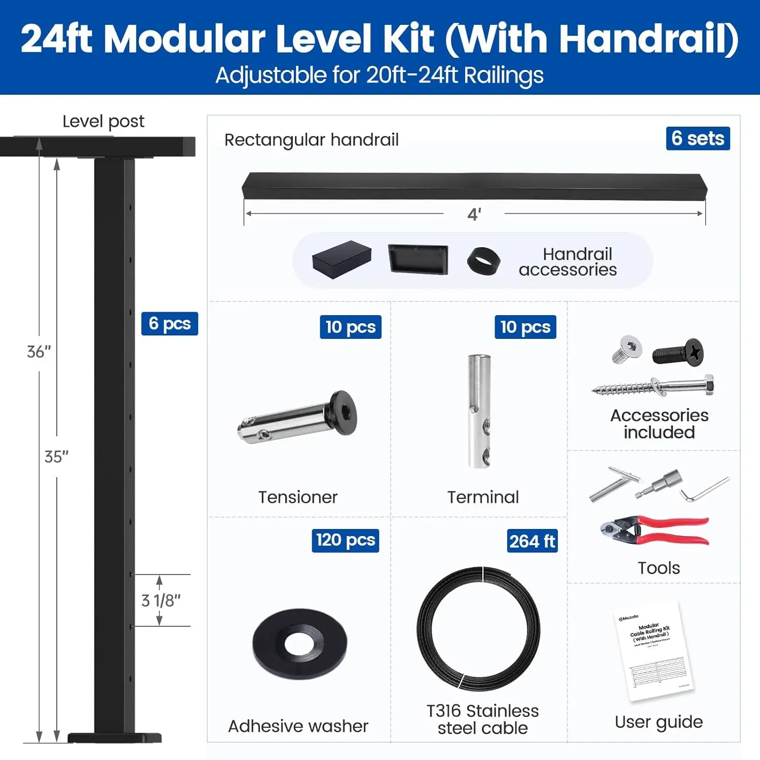 Muzata Cable Railing Kit Review: Honest Pros & Cons 2024 2 Muzata cable railing kit review,Muzata cable railing review and rating,is Muzata cable railing kit worth buying,Muzata cable railing kit review pros cons,Muzata cable railing review honest opinion,Muzata modular railing review verdict setup process and initial configuration
