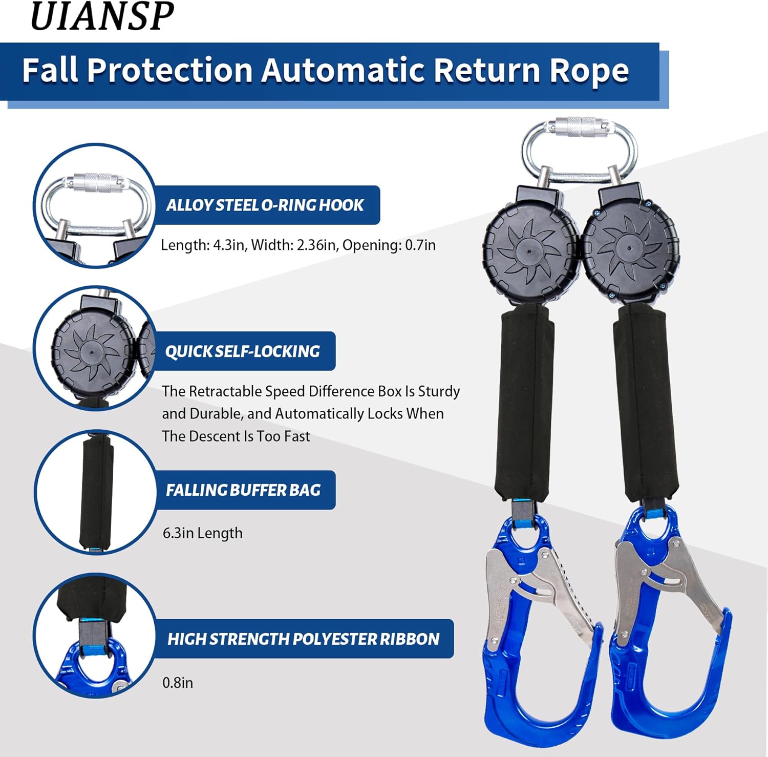 UIANSP 6ft retractable lifeline review,UIANSP retractable lifeline review and rating,is UIANSP 6ft lifeline worth buying,UIANSP self retracting lifeline review pros cons,UIANSP fall protection lanyard review honest opinion,UIANSP retractable safety lanyard review verdict key features and specifications overview