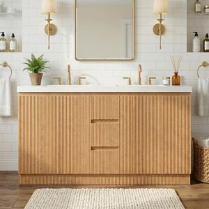 Image 1 of Virubi 60 inch double bathroom vanity review