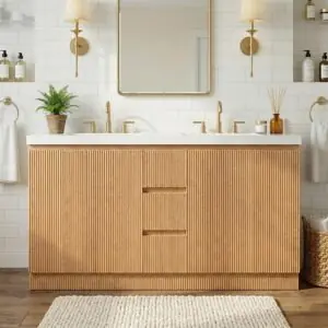 Image 1 of Virubi 60 inch double bathroom vanity review