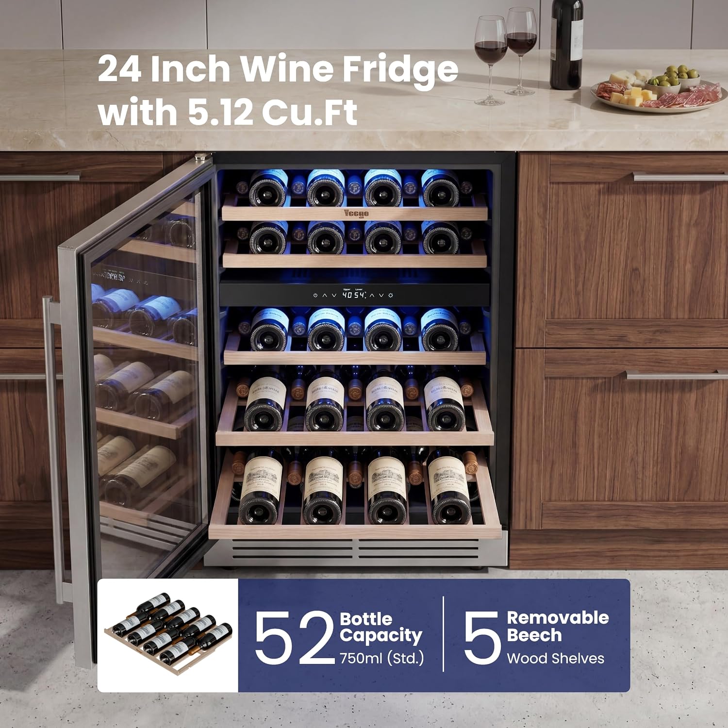 Yeego 24 Inch Wine Cooler Review: Honest Pros & Cons 2 Yeego 24 inch wine cooler review,Yeego wine cooler review and rating,is Yeego wine cooler worth buying,Yeego dual zone wine cooler review pros cons,Yeego 52 bottle wine fridge review honest opinion,Yeego wine cooler review verdict — design and build quality detail
